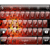 Keyboard Theme Glass Red Drops