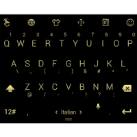 Keyboard Theme Flat Black Gold