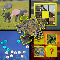 Crianças puzzle animal memória