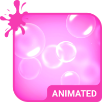 Pink Bubbles Animated Keyboard + Live Wallpaper