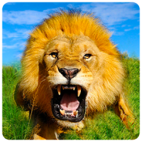 野生のライオンの攻撃の3D