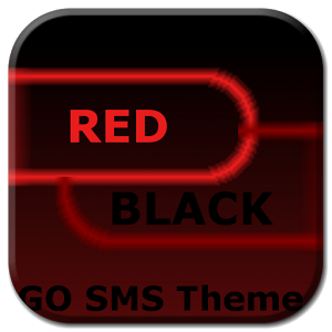 GO SMS Theme Dark Red Black
