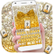 Gold glitter bowknot keyboard
