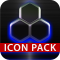 icon pack HD 3D glow blue