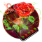 3D Neon Red Rose Launcher Theme