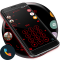 Circle Black Red Phone Dialer Theme